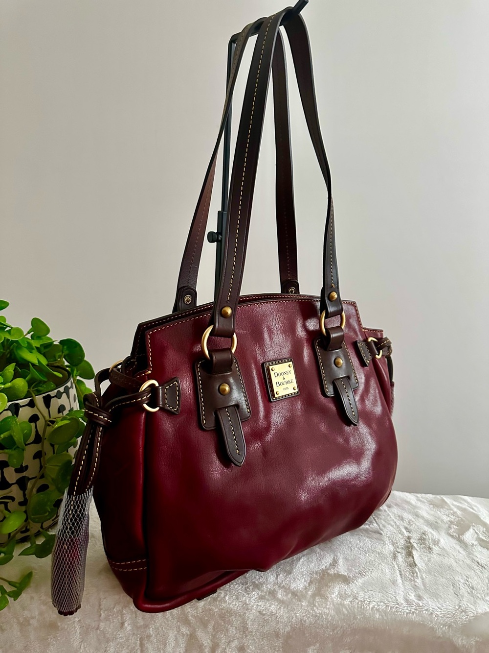 Dooney & Bourke Toledo Florentine Winged Tote in Bordeaux NWOT